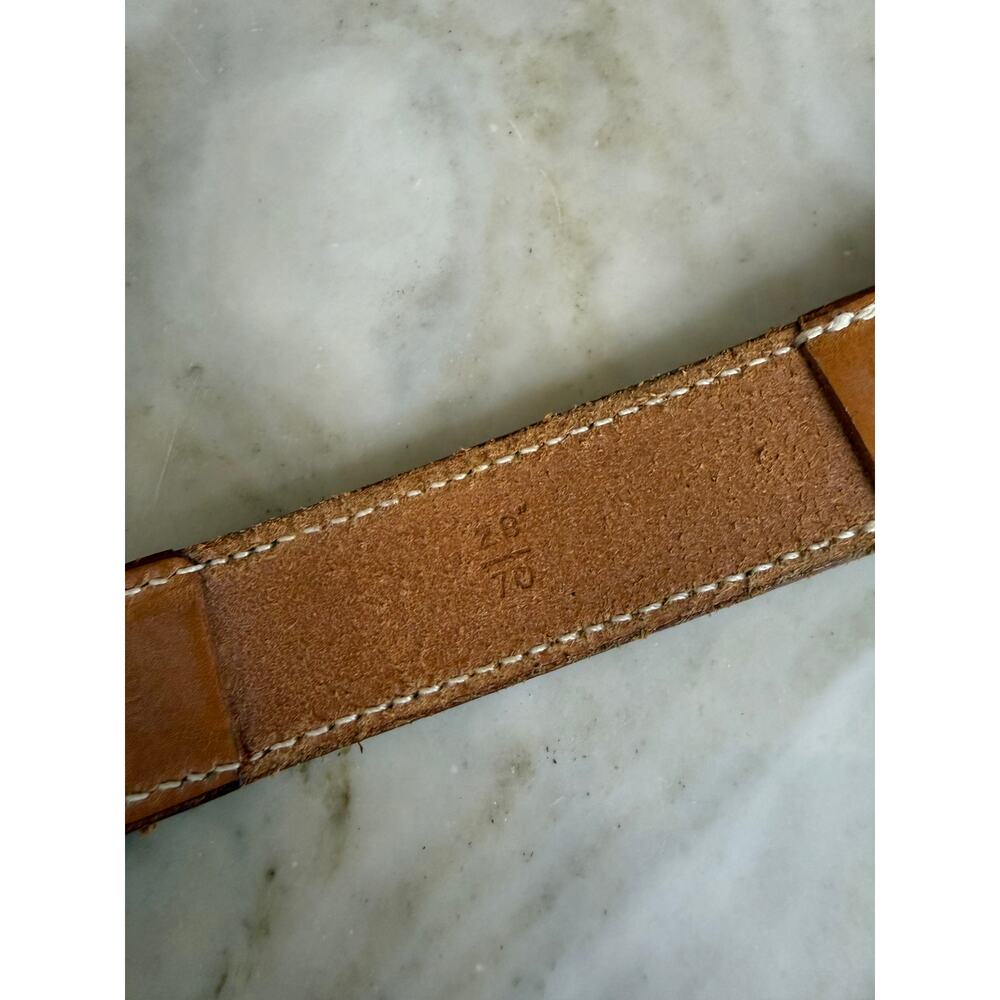 Vintage 90s J Crew English Bridle Leather Belt Light Tan 28 XS - Picture 7 of 8